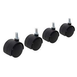4 PACK - 40mm Twin Wheel & Hood Swivel Castors (BOLT/THREAD) - Smooth Action Non-Marking Mini/Light Duty Replacement Tyres - Perfect for Tool Cases Chest Trolley Base Box & Some Office Chairs