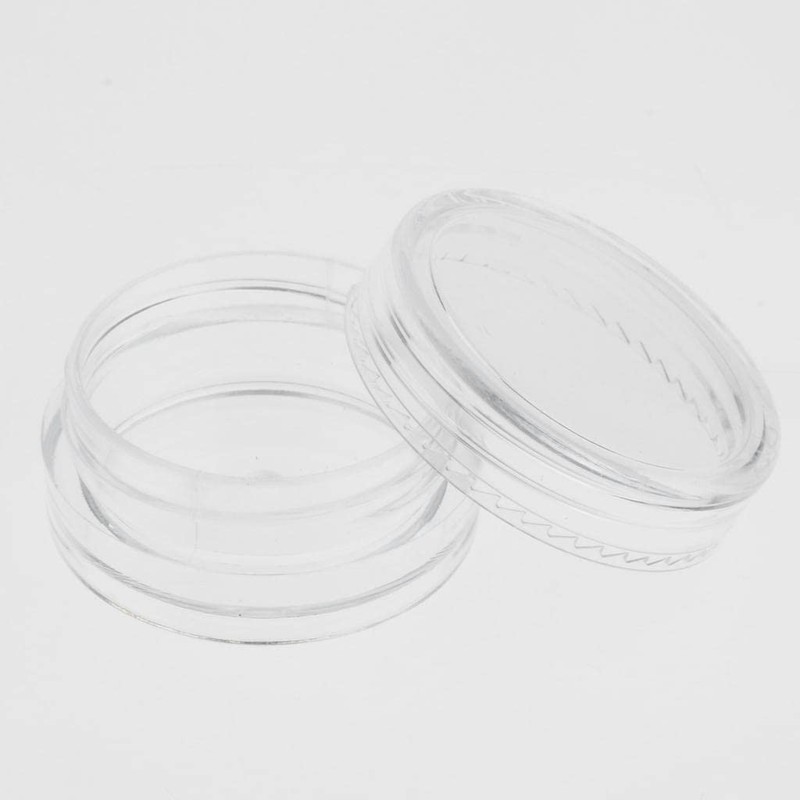 chiwanji 50x Empty Cosmetic Container Plastic Round Jar Cap -