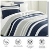 Uniclinens Navy Striped Comforter Set Queen - Fluffy Lightweight Quilted