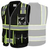 JKSafety 10 Pockets Hi-Vis Zipper Front Black Safety Vest |
