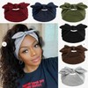 Womens Bow Headband, Elastic Hair Wrap, Wide Knotted Style (Black,