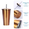 Stainless Steel Straw Cup Reusable Water Bottle Vacuum Cup Gift