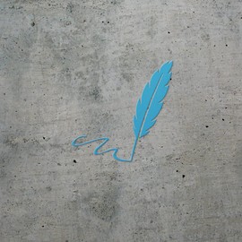 Decal Stickers of Feather Quill Pen Signing Signature (Azure Blue) (Set of 2) Premium Waterproof Vinyl Decal Stickers for Laptop Smartphone Car Dirt Bike Wall Room Mason Jar - ANDstic876186BE