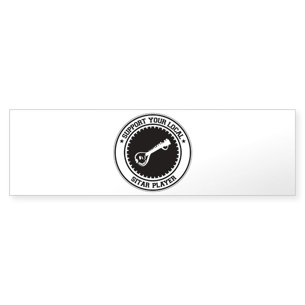 CafePress Support Sitar Player Bumper Sticker (10 Pk) 10"x3" Rectangle