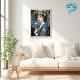 KEYIFA 5D Diamond Painting Vintage Diamond Art Kits for Adults, Round Full Drill Greek Goddess Diamond Painting Kit with Tools for Beginner, DIY Gems Art Craft for Home Wall Decor 30x40cm