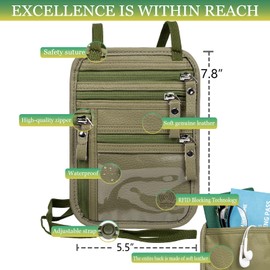 Ariscobull - Neck Wallet - Rfid Wallet Women - passport holder for travel - Travel Wallet Passport Holder For Travel Women - 10.3x6.8inch (Sapphire Green)