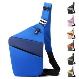 New Anti Theft Wander Bag - Anti Theft Travel Bag with Adjustable Strap,Slim Sling Bag Crossbody Bag for Women & Men Outdoors (Royalblue＆Blue Right Shoulder)