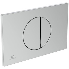 Ideal Standard Oleas Actuator Plate for ProSys Toilet Cisterns - 2 Quantities Mechanical Push Buttons Made of ABS Plastic - Chrome (Matte)