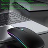 LED Wireless Mouse, Slim Silent Dual-Mode 2.4G+BT Rechargable 7-Color Mouse