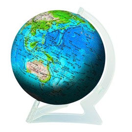 やのまん(Yanoman) 540ピース ジグソーパズル 3D球体パズル 地球儀 ブルーアースII (直径約22.9cm) 2003-502 ピース請求はがき 台座 組立見本付き
