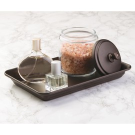 interDesign 02871 Countertop Guest Towel Tray, Bathroom Vanity Organizer, Bronze