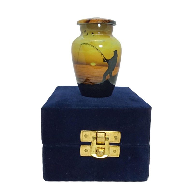 UR Keepsake Urn –Decorative Fishing Catching Keepsake Cremation Urn for