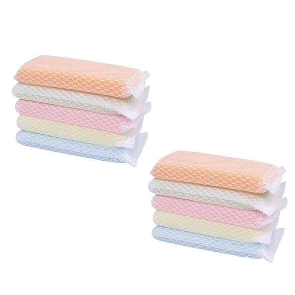 ORFOFE 10pcs Cleaning Dishcloths Scouring Sponge Scrubbers for Kitchen Bathroom