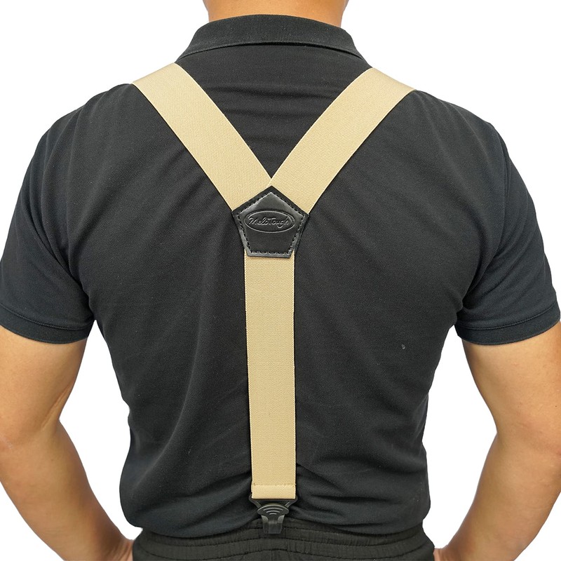 MELOTOUGH Airport Friendly Suspenders,NO buzz Plastic Clip 1.5 inch Fully