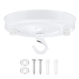 M METERXITY 1-Pack Light Canopy Kit, 4.3" Replacement Cover Plate for Chandelier Fixture/Pendant Light/ Swag Light, Ceiling Hooks Cover Plate [White]