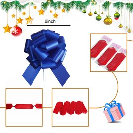16 Pcs Pull Bows for Gift Wrapping,6 Inch Gift Bows for Presents,Birthday,Anniversary,Party,Christmas,Wreath,Holiday Celebration Gift Decoration (16Pcs Blue)