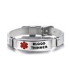 LSxAB Women Mens Red Medical Alert Blood Thinner Identification Bracelet