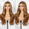BABEHERS Honey Blonde Lace Front Wig 13x4 Pre Plucked Body Wave Synthetic Lace Front Wig for Women Highlight Heat Resistant Hair 22 Inch Daily Use