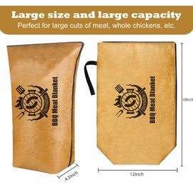 BBQ Blanket for Resting Meat,Smoker Meat Resting Blanket, 18 inch Reusable Grilling Meat Insulated Resting Bag with Wide Mouth for Large Pork Shoulders Brisket Turkeys,Gifts for Men