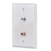 RCA Wall Plate, HTTX White 2-Port RCA Wall Plate with