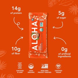 Aloha  Organic Peanut Butter Cup Plant Protein Bar   1.98 Oz