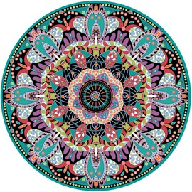 24" Boho Mandala Brights Wall Decal Sticker Removable and Reusable