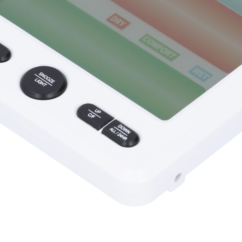 LCD Electronic Alarm Clock Temperature Humidity Monitoring Alarm for Indoor
