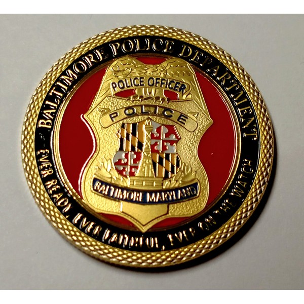 Baltimore Police Department Colorized Challenge Art Coin
