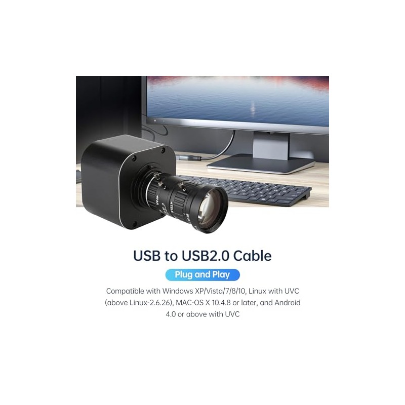Cámara USB 4K HD Zoom Óptico 10X Lente Variable 5-50mm
