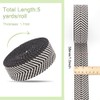BENECREAT 5 Yards/4.6 Meters Cotton Webbing, Black Jacquard Webbing, Flat