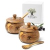 Olive Wood Salt & Sugar Bowl "Spicery" Set of 2