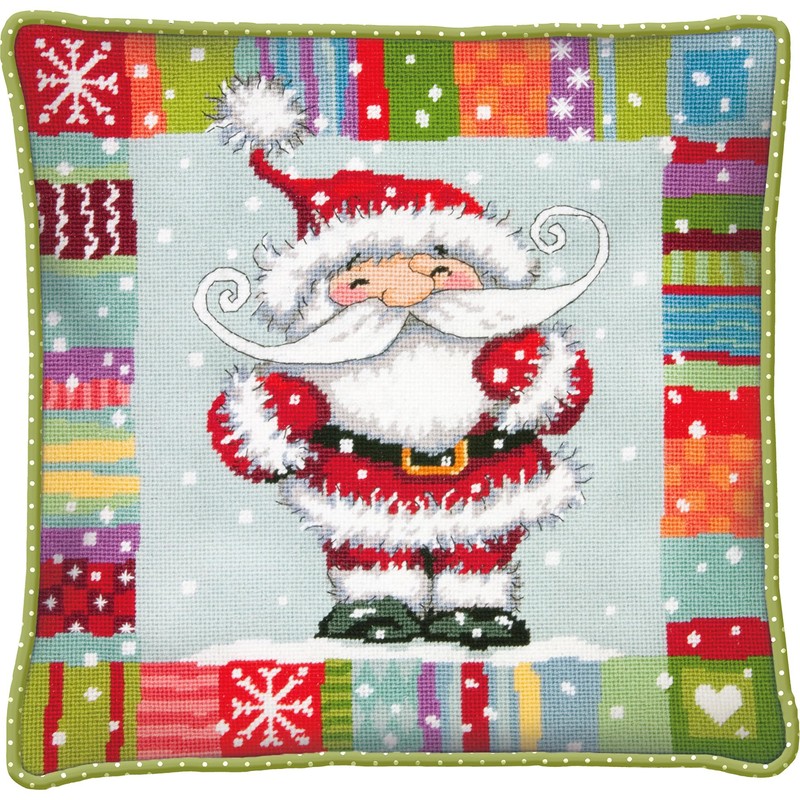 Dimensions Needlepoint Kit, Patterned Santa Claus Christmas Needlepoint, 14'' x