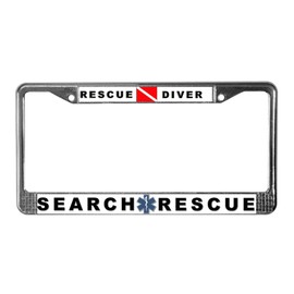 CafePress Rescue Diver Plate Chrome License Plate Frame, License Tag Holder