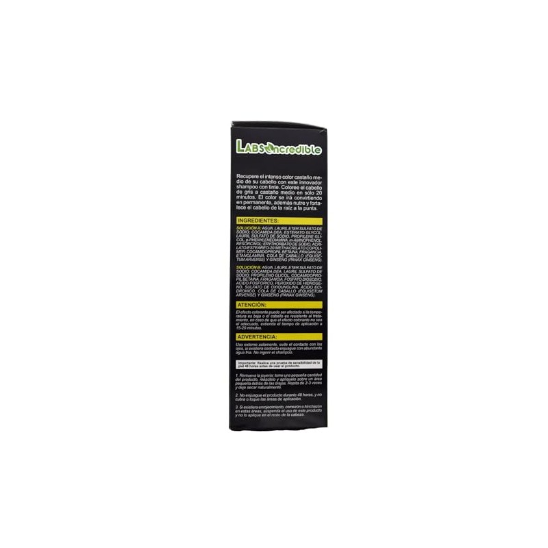 Shampoo Tinte con Ginseng y Caballada, Color Castaño, Acelerador de