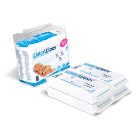 WaterWipes Biodegradable Original Baby Wipes, 99.9% Water Based Wipes, Unscented & Hypoallergenic for Sensitive Skin, 240 Count (4 packs), Packaging May Vary