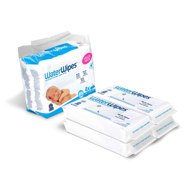 WaterWipes Biodegradable Original Baby Wipes, 99.9% Water Based Wipes, Unscented