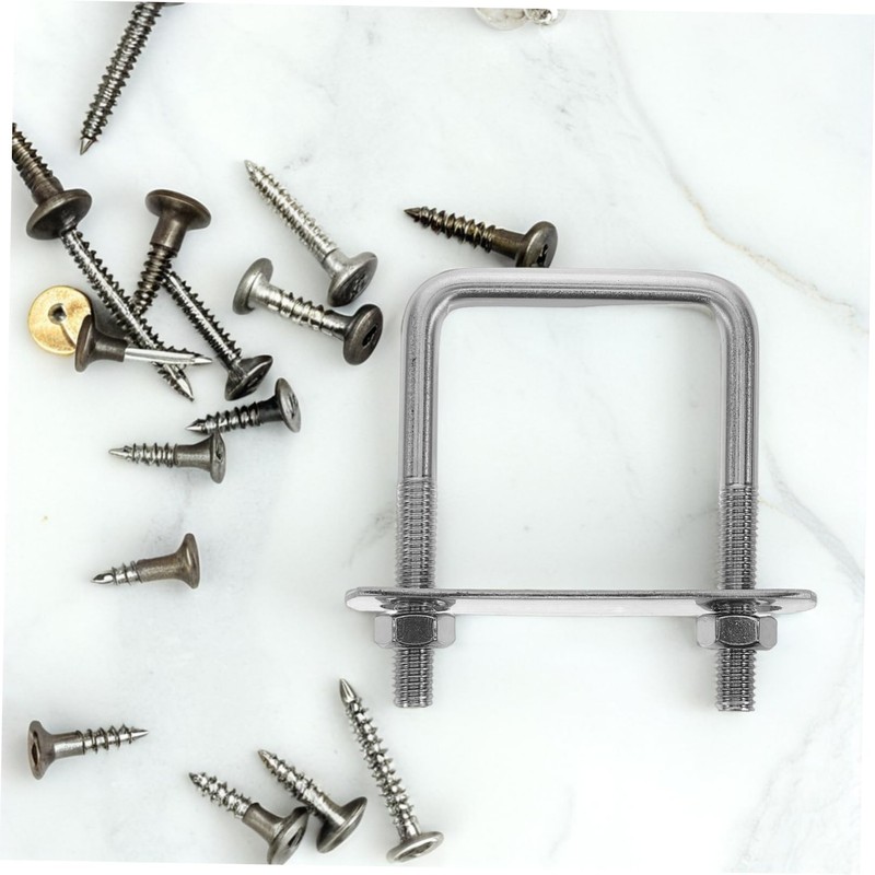 iplusmile 4pcs U-Shaped Square Clamp Stainless Steel U-Bolts for Secure