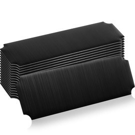 Therwen 15 Pcs Engraved Name Plates Bulk Metal Perpetual Plaque Plate Laser Engraving Blanks Adhesive Nameplate Card for Home Indoor DIY Signage Etching(Black,3" W X 1" H,Classic)