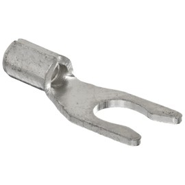 Morris Products 11662 Locking Spade Terminal, Non Insulated, 22-16 Wire Size, #6 Stud Size (Pack of 100)