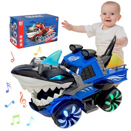 YATOSEEN Shark Monster Truck Toy for Kids, Shark Car Toys with Light and Music for Boys and Girls, Birthday Party Gift