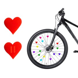 LKTFATD 70Pcs Bike Wheel Spokes Beads Heart Plastic Clip Beads Bicycle Wheel Decoration Plastic Spoke Bead Decoration Bicycle Spokes Accessories for Kids