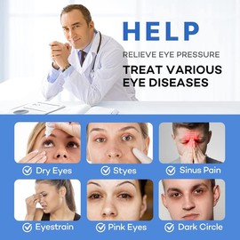 Heated Eye Mask, Warm Eye Compress Mask for Dry Eyes, USB Electric Eye Heating Pad with Temperature & Timer Control, Dry Eye Mask for Dry Eyes, Blepharitis, Sinus Migraine (Indigo)