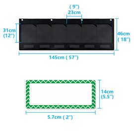 6 Pockets Horizontal Homework Storage Pocket Chart,Small Group Management Pocket Chart for Classroom Grouping,Organized and On Task (Black)