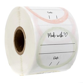 Adorable Watercolor Canning Stickers / 500 Circle Labels / 2" Made with Love Assortment