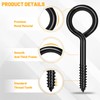 Dpyrrhic 16PCS Black Eye Hooks Screw Self Tapping, 5 Inch