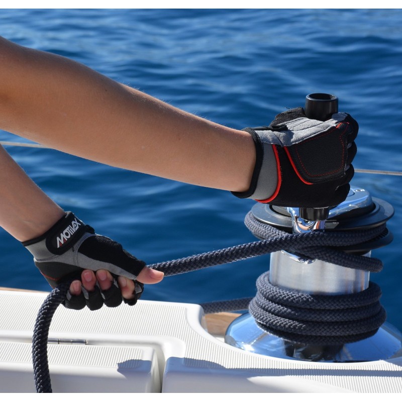 Sailing gloves back side Spandex, coated palms,with Kevlar reinforced fingers