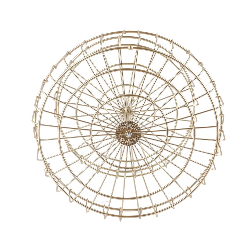 2 Tier Fruit Basket Iron Round Golden Nordic Household Snack
