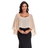 Pukguro Sheer Shawls and Wraps for Evening Dresses Chiffon Capes