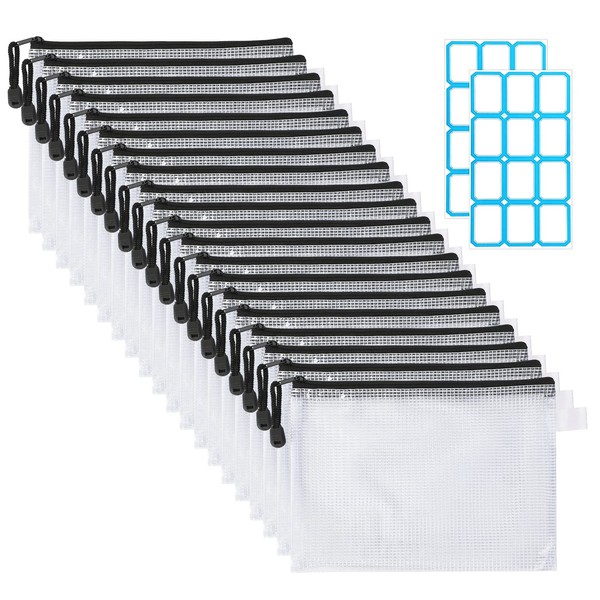 SANNIX 20 Pcs Zipper File Bags A5 File Bags with