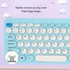 Keyboard and Mouse Combo, Cute Retro Keyboard with Round Keycaps,